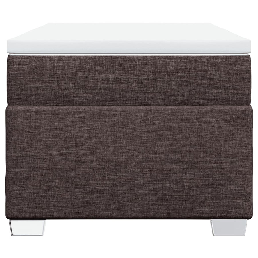 Boxspring met matras stof donkerbruin 90x190 cm