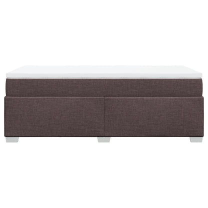Boxspring met matras stof donkerbruin 90x190 cm