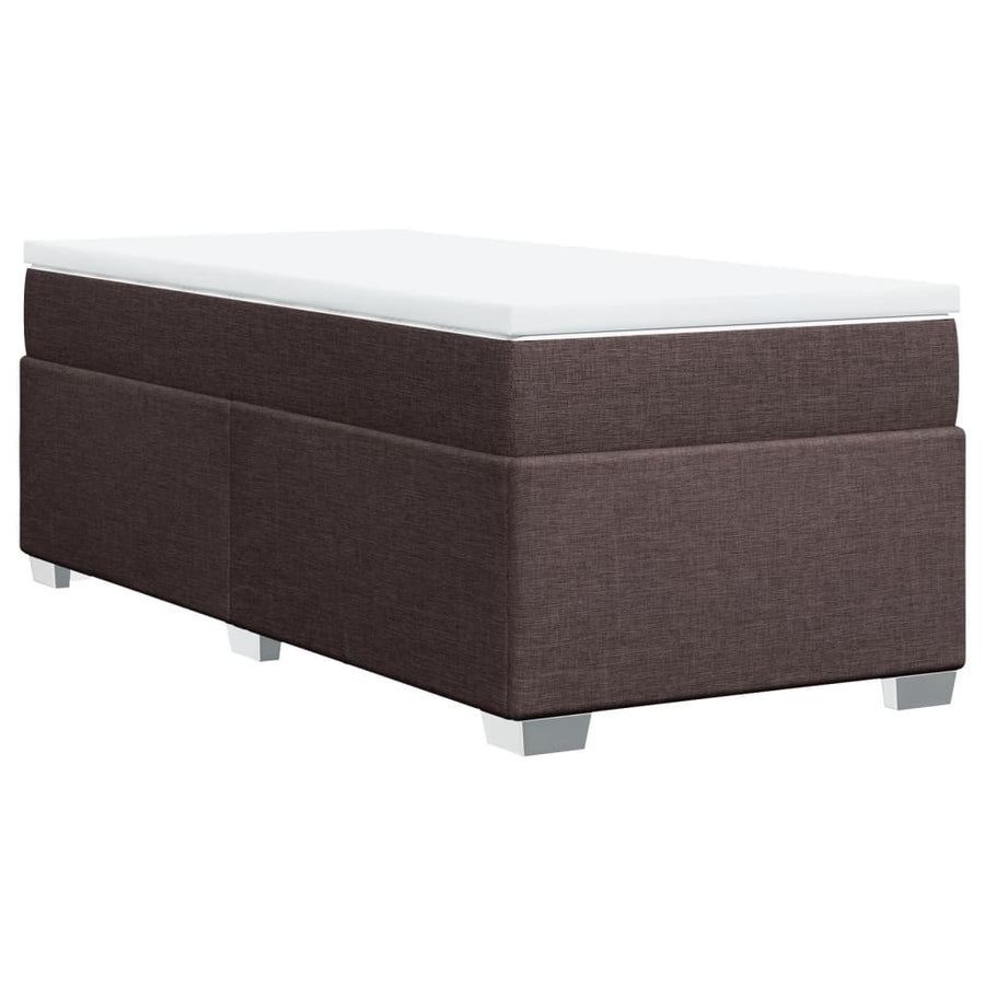 Boxspring met matras stof donkerbruin 90x190 cm