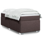 Boxspring met matras stof donkerbruin 90x190 cm