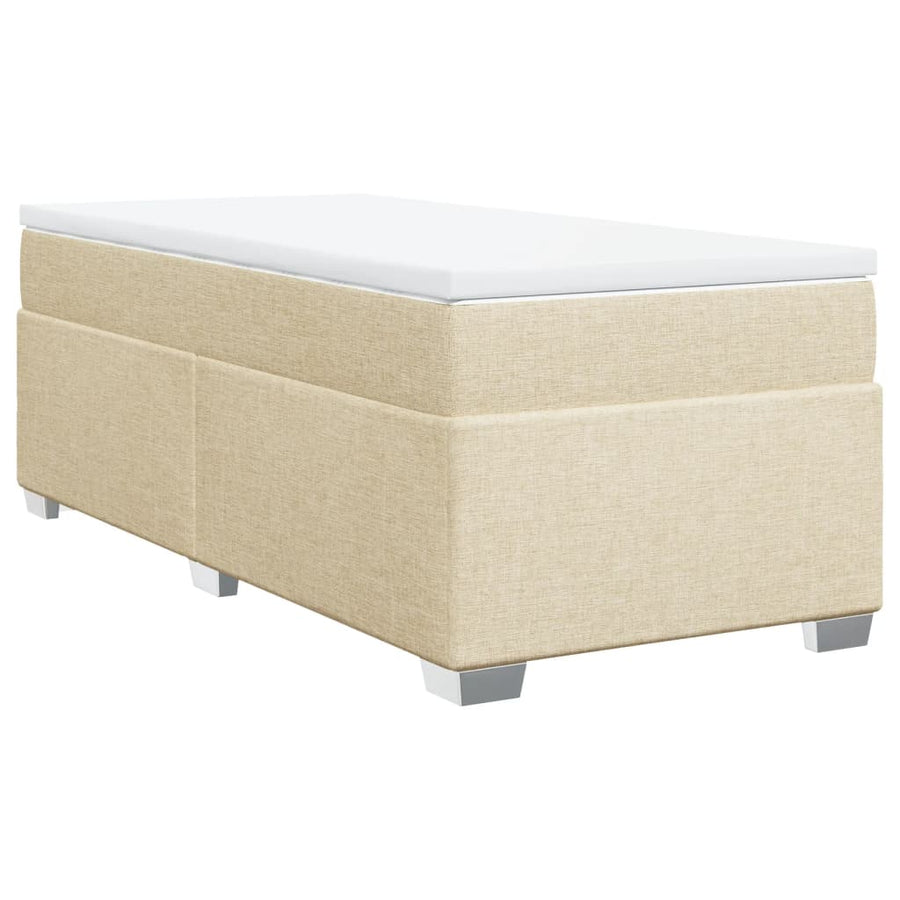 Boxspring met matras stof crèmekleurig 90x190 cm