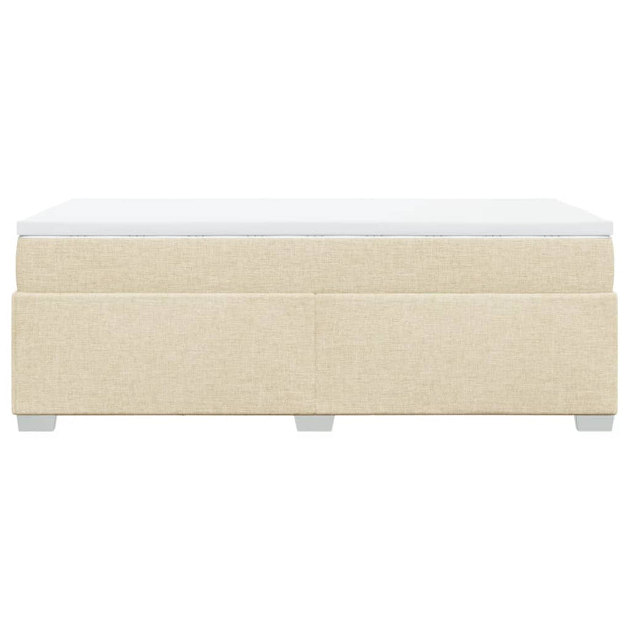 Boxspring met matras stof crèmekleurig 90x190 cm