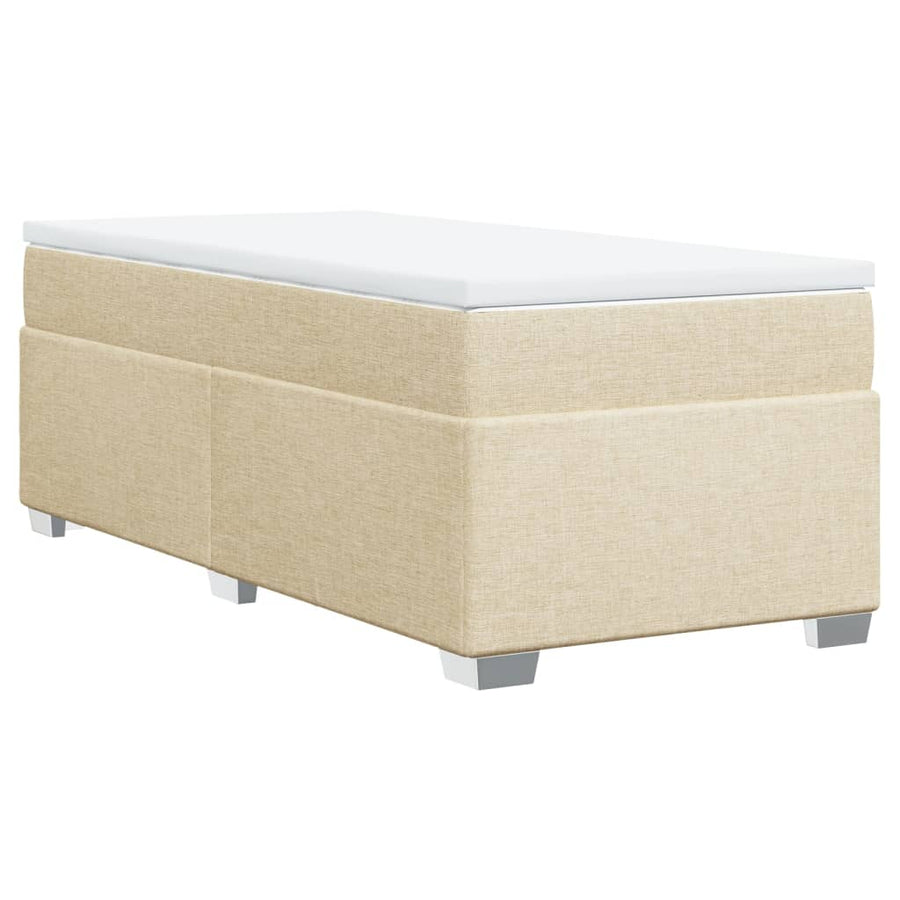 Boxspring met matras stof crèmekleurig 90x190 cm