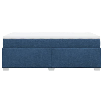 Boxspring met matras stof blauw 90x190 cm