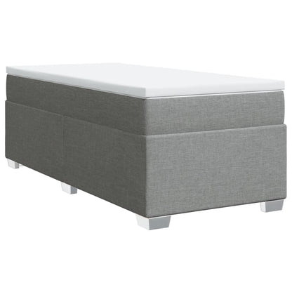 Boxspring met matras stof lichtgrijs 90x200 cm