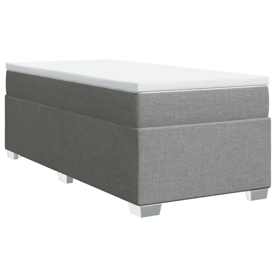 Boxspring met matras stof lichtgrijs 90x200 cm