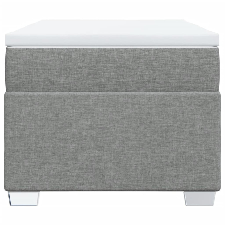 Boxspring met matras stof lichtgrijs 90x200 cm