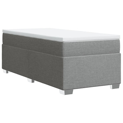 Boxspring met matras stof lichtgrijs 90x200 cm