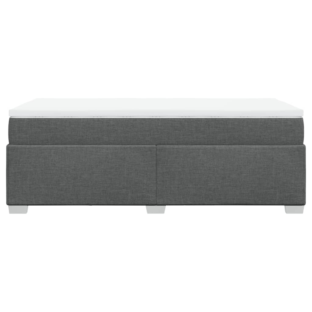 Boxspring met matras stof donkergrijs 90x200 cm