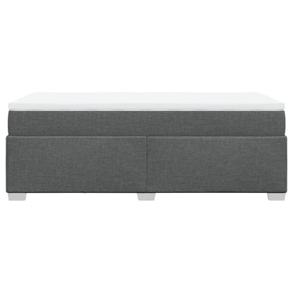 Boxspring met matras stof donkergrijs 90x200 cm