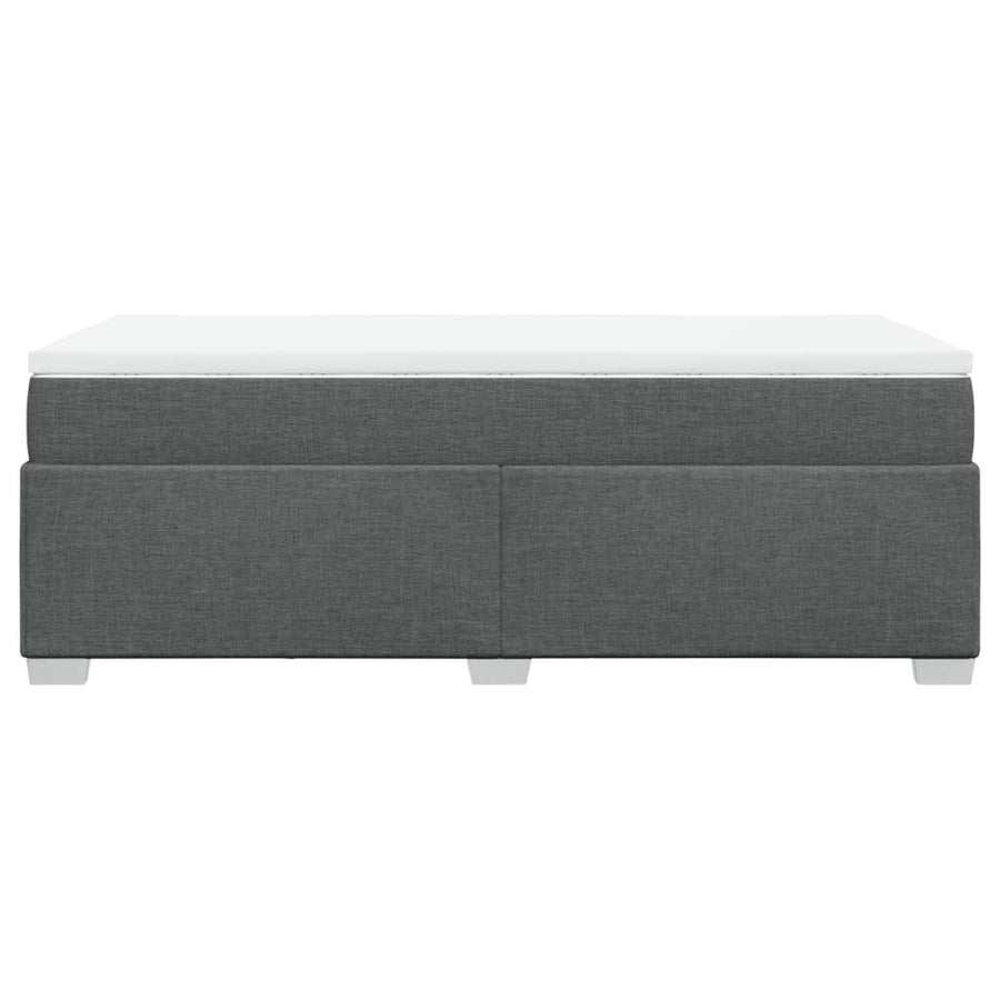 Boxspring met matras stof donkergrijs 90x200 cm