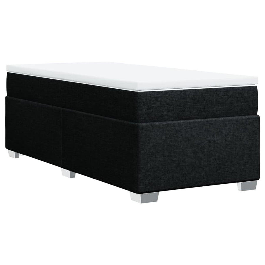 Boxspring met matras stof zwart 90x200 cm