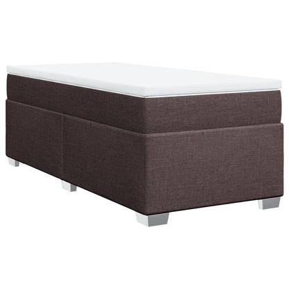 Boxspring met matras stof donkerbruin 90x200 cm