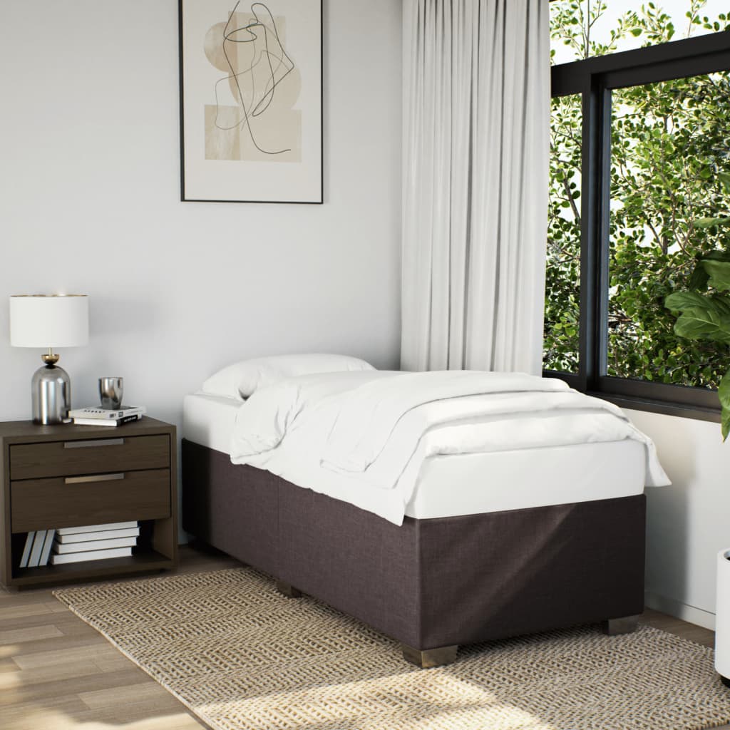 Boxspring met matras stof donkerbruin 90x200 cm