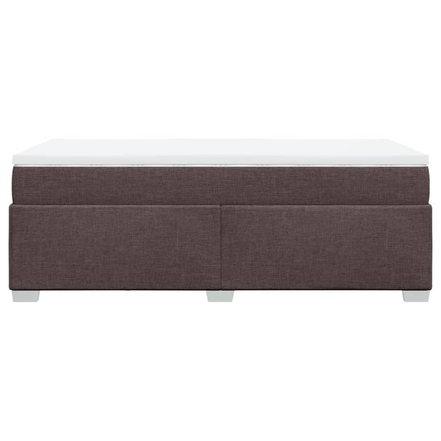 Boxspring met matras stof donkerbruin 90x200 cm