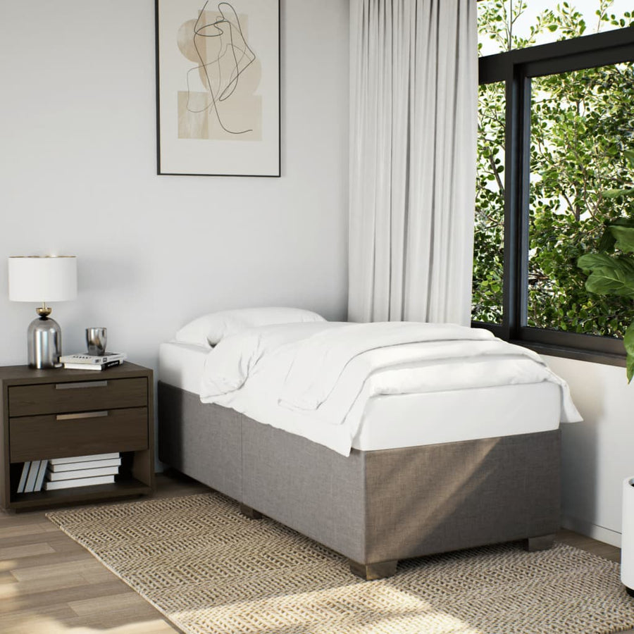 Boxspring met matras stof taupe 90x200 cm