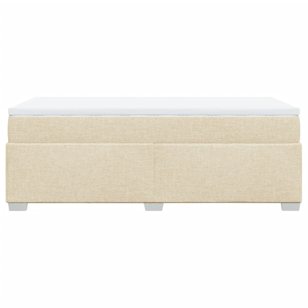 Boxspring met matras stof crèmekleurig 90x200 cm