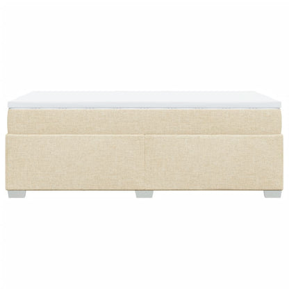 Boxspring met matras stof crèmekleurig 90x200 cm