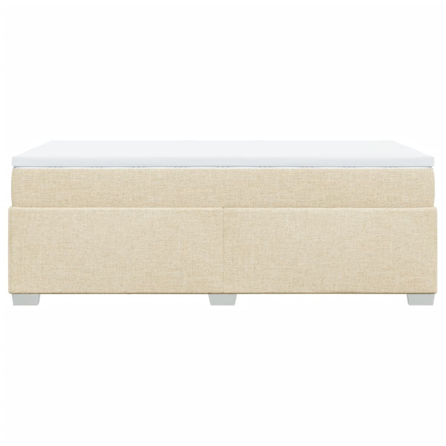 Boxspring met matras stof crèmekleurig 90x200 cm