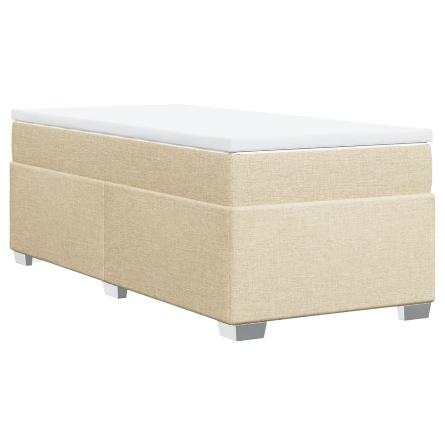Boxspring met matras stof crèmekleurig 90x200 cm