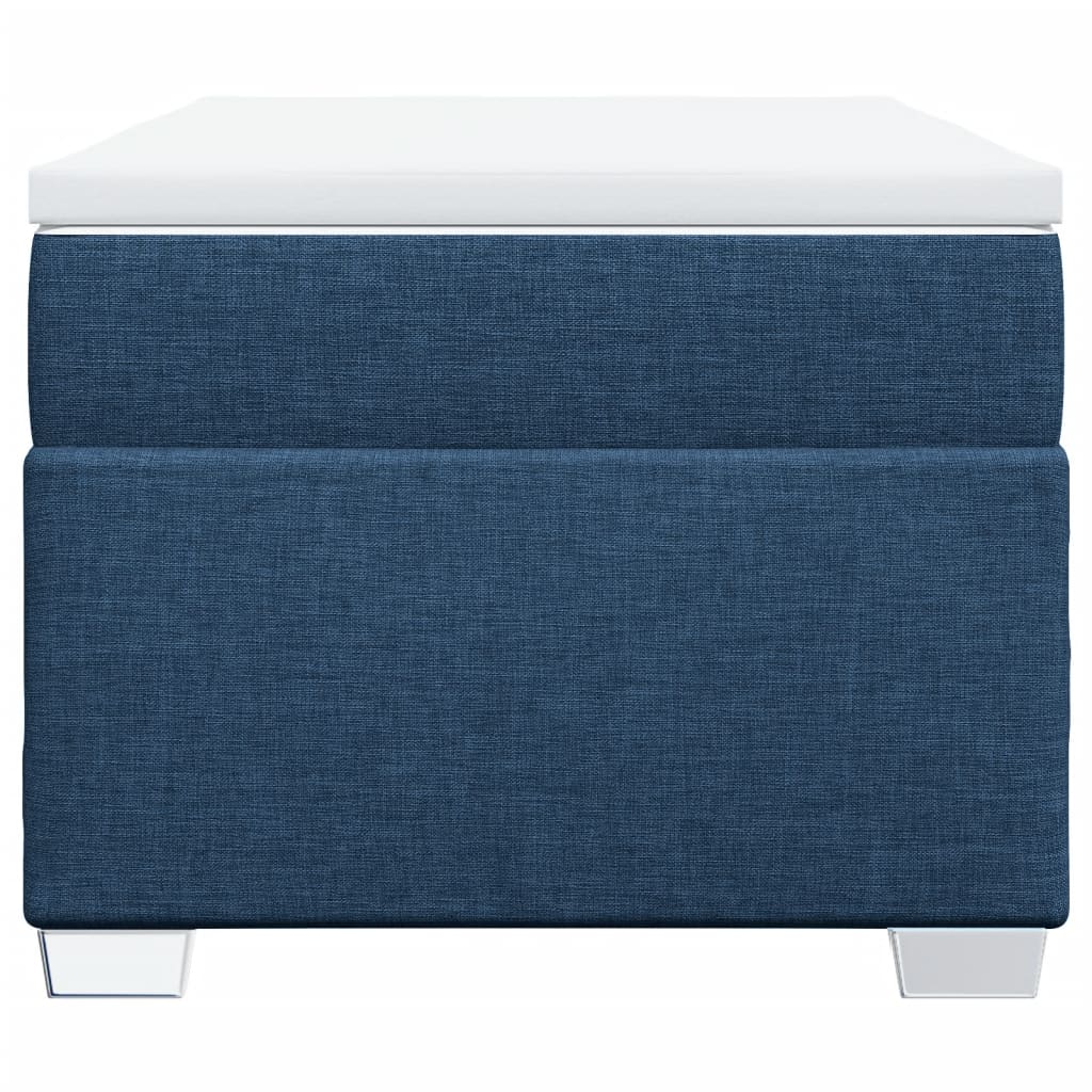 Boxspring met matras stof blauw 90x200 cm