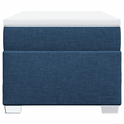 Boxspring met matras stof blauw 90x200 cm