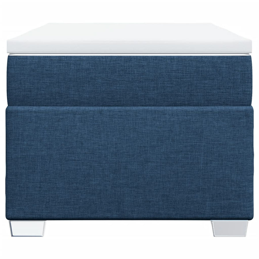 Boxspring met matras stof blauw 90x200 cm