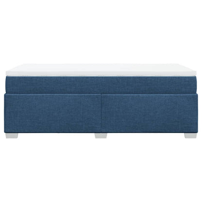 Boxspring met matras stof blauw 90x200 cm