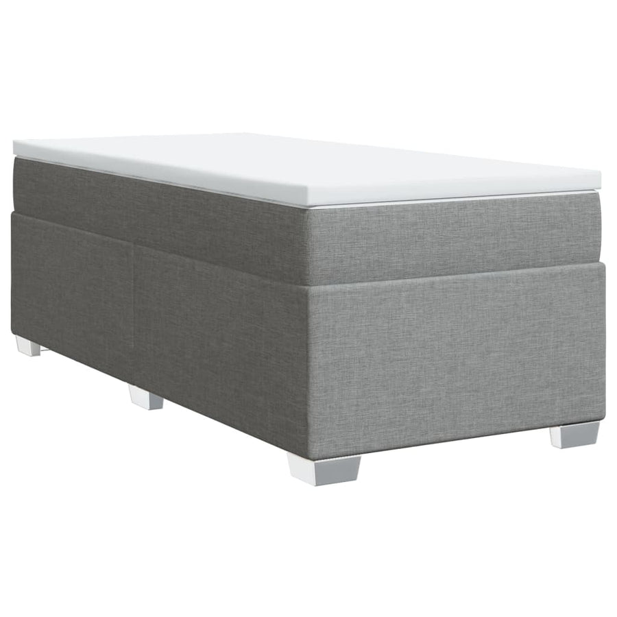 Boxspring met matras stof lichtgrijs 100x200 cm