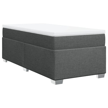 Boxspring met matras stof donkergrijs 100x200 cm