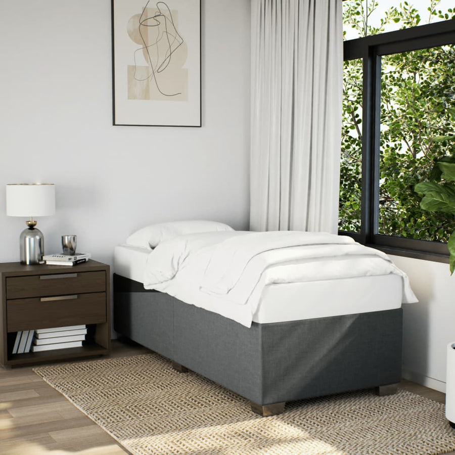 Boxspring met matras stof donkergrijs 100x200 cm