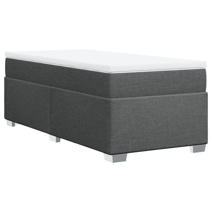 Boxspring met matras stof donkergrijs 100x200 cm