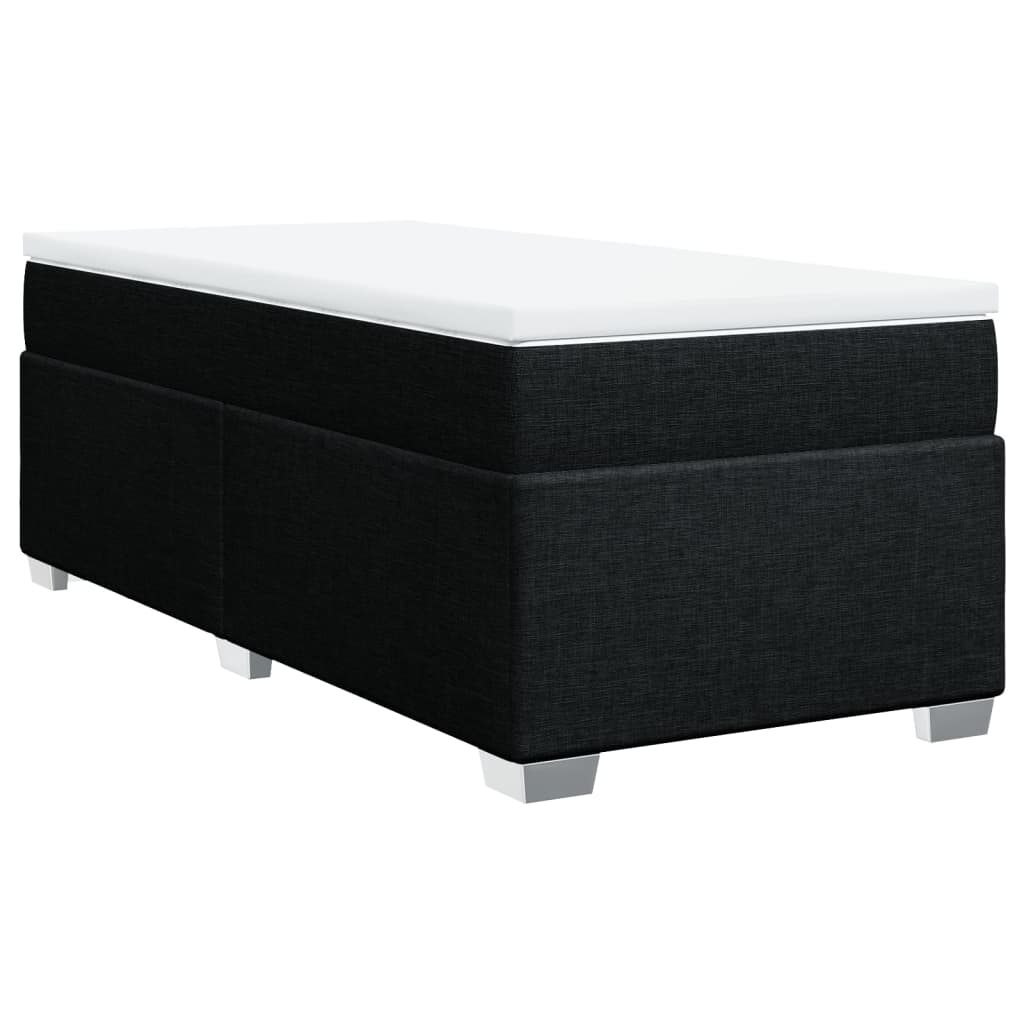 Boxspring met matras stof zwart 100x200 cm