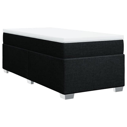 Boxspring met matras stof zwart 100x200 cm
