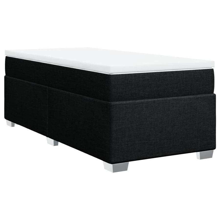 Boxspring met matras stof zwart 100x200 cm