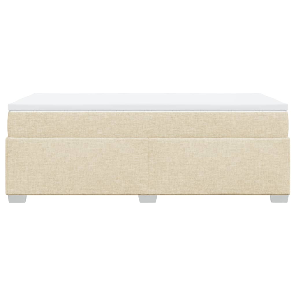 Boxspring met matras stof crèmekleurig 100x200 cm
