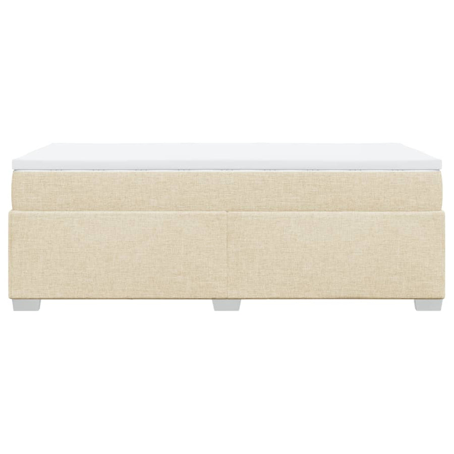 Boxspring met matras stof crèmekleurig 100x200 cm
