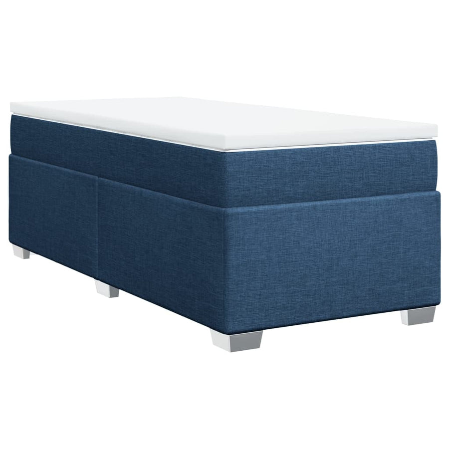 Boxspring met matras stof blauw 100x200 cm