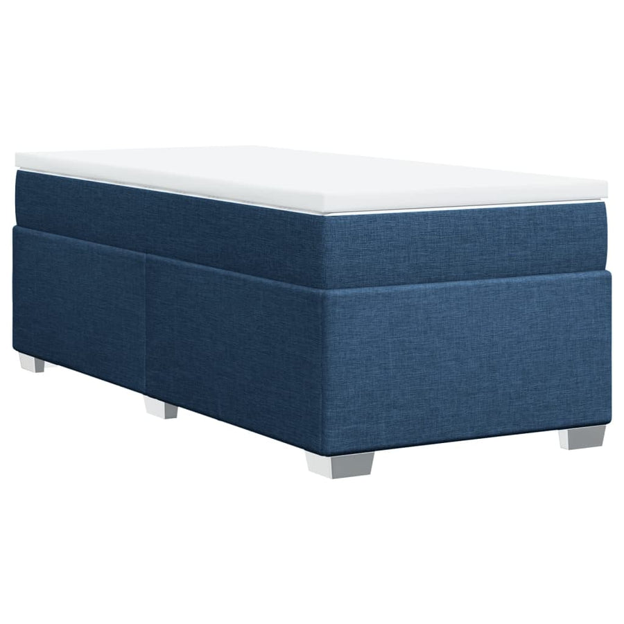 Boxspring met matras stof blauw 100x200 cm