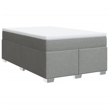 Boxspring met matras stof lichtgrijs 120x190 cm