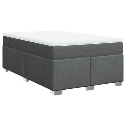 Boxspring met matras stof donkergrijs 120x190 cm