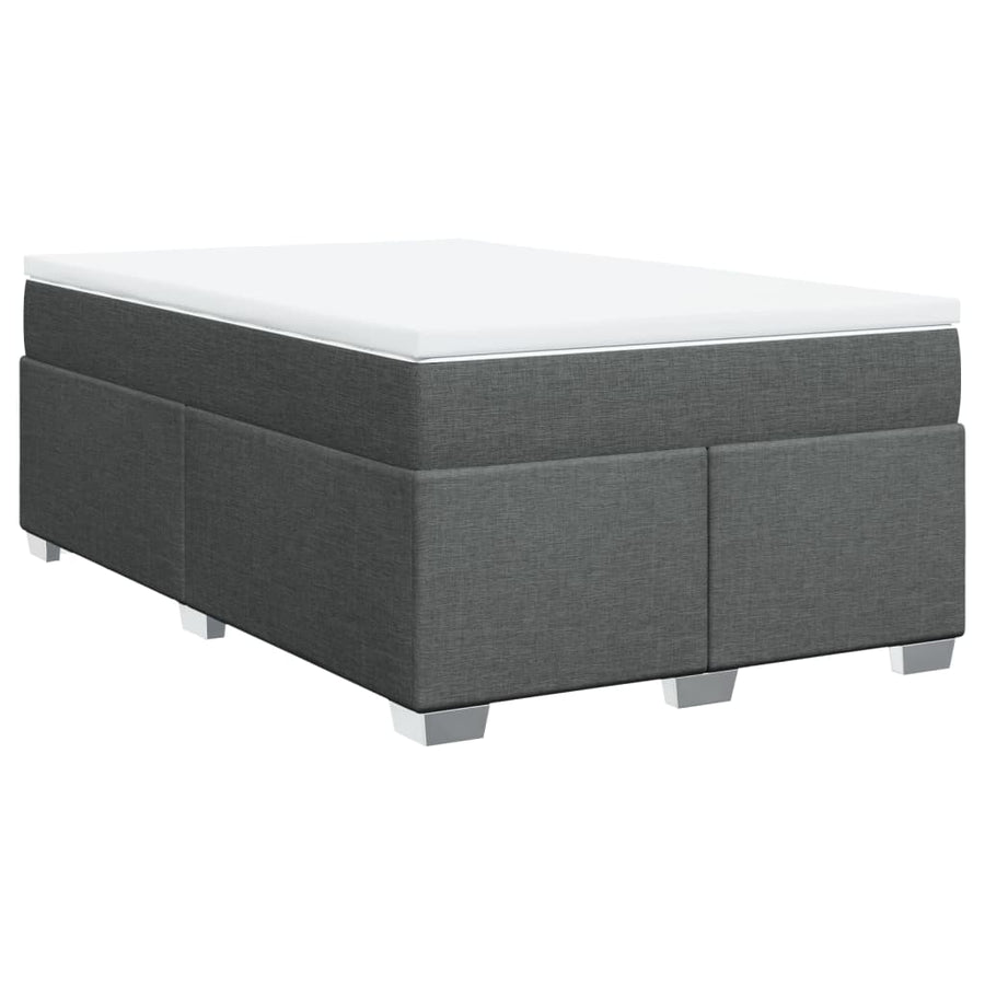 Boxspring met matras stof donkergrijs 120x190 cm