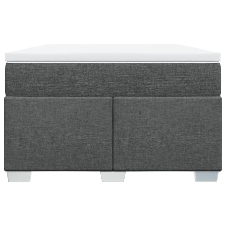 Boxspring met matras stof donkergrijs 120x190 cm