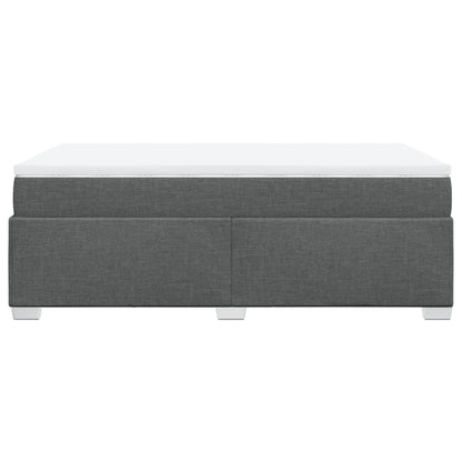 Boxspring met matras stof donkergrijs 120x190 cm