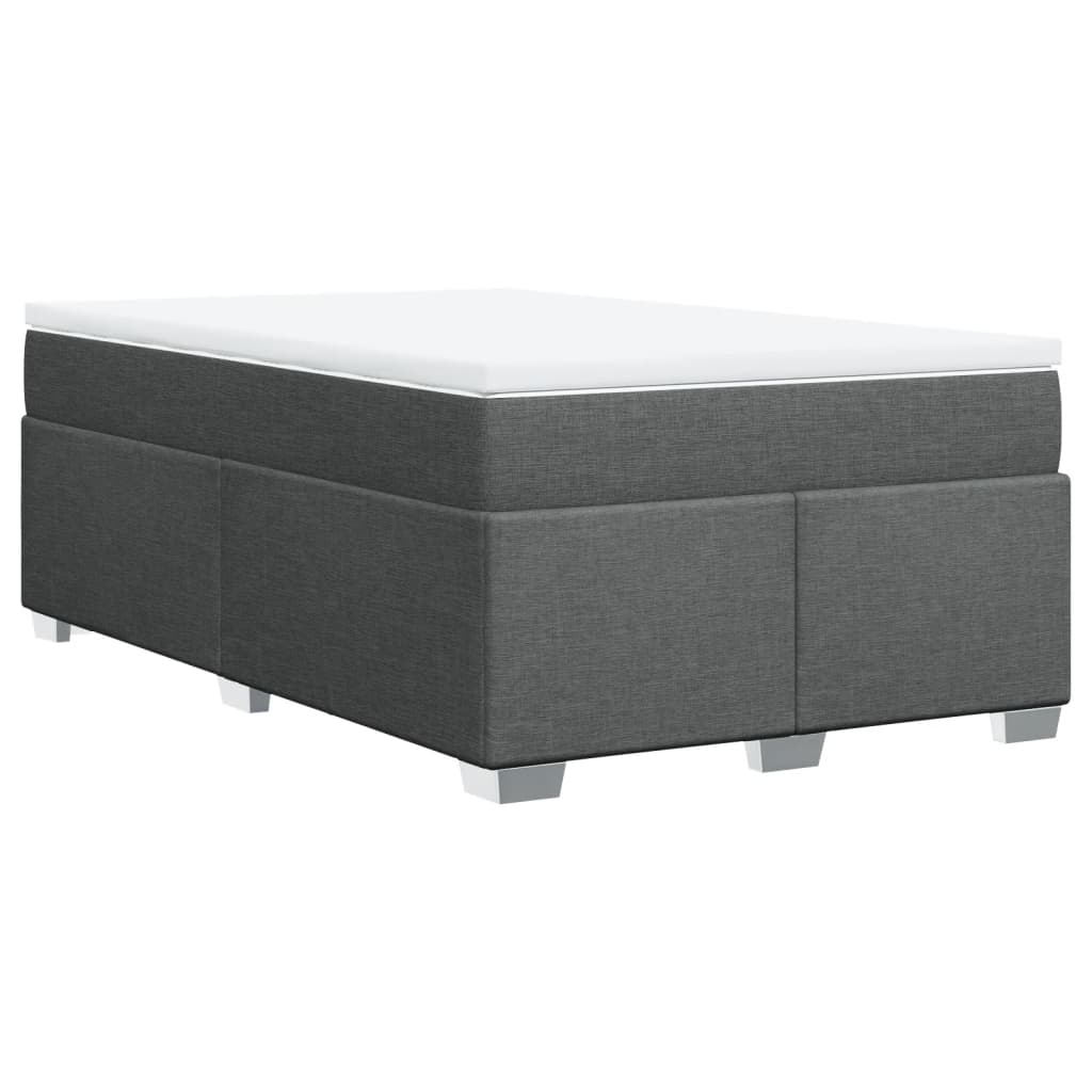 Boxspring met matras stof donkergrijs 120x190 cm