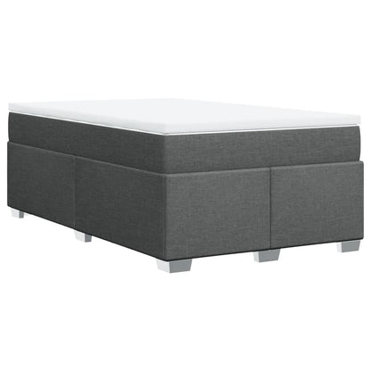 Boxspring met matras stof donkergrijs 120x190 cm