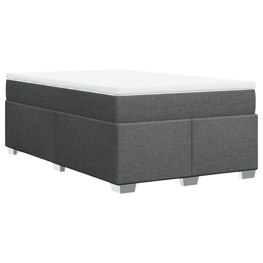 Boxspring met matras stof donkergrijs 120x190 cm