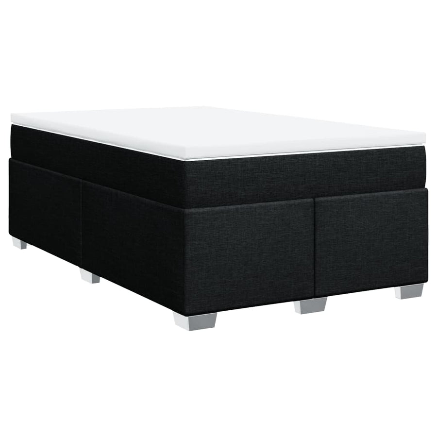 Boxspring met matras stof zwart 120x190 cm