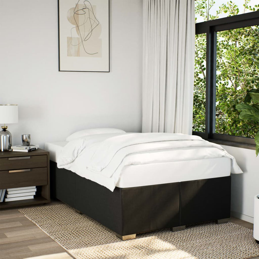 Boxspring met matras stof zwart 120x190 cm