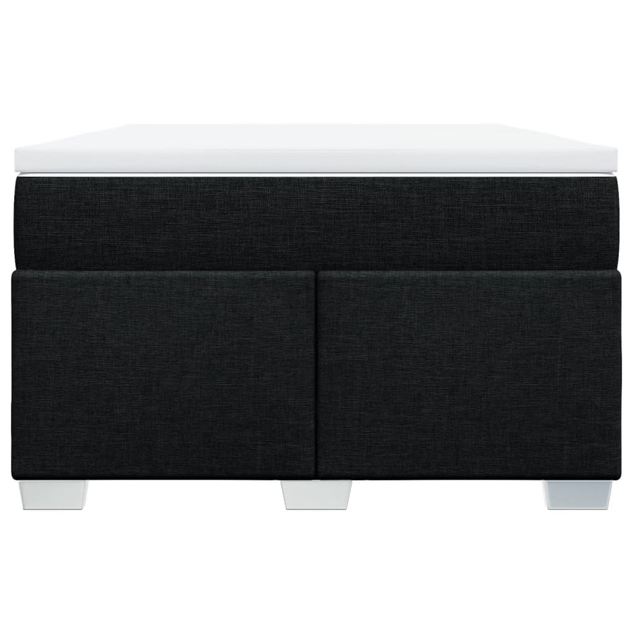 Boxspring met matras stof zwart 120x190 cm